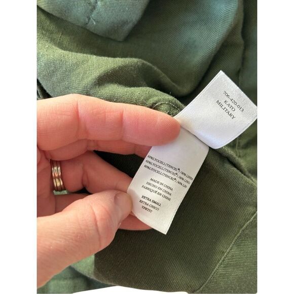 Rails LOREN SHIRT JACKET Military Olive Green size XS Button Down Linen Blend - Picture 12 of 13